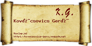 Kovácsovics Gerő névjegykártya